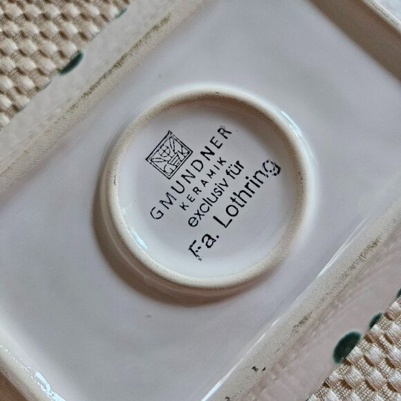 Gmundner Keramik Studio - Exclusiv fur Fa. Lothring Green & White Ceramic‎ Plate - Picture 5 of 10